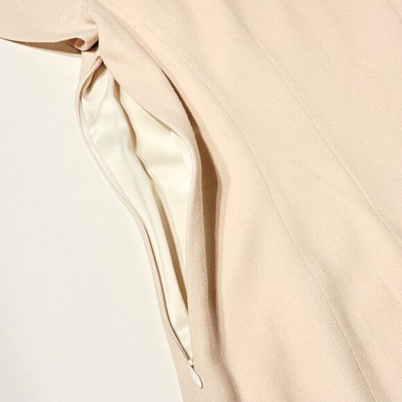 Boden Beige Wool Shift Dress Decorative Stitching Women's Size 8 Long - Picture 11 of 15